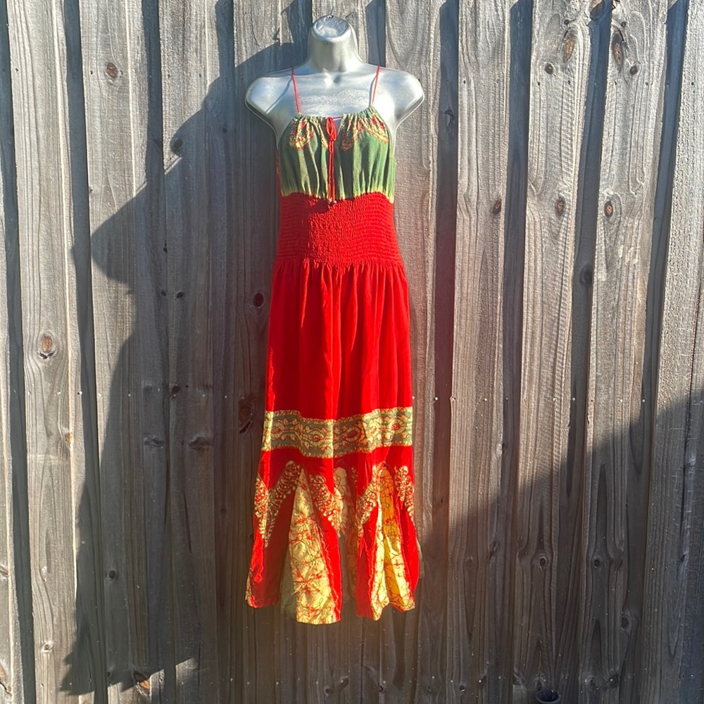 Boho midi dress . Free size